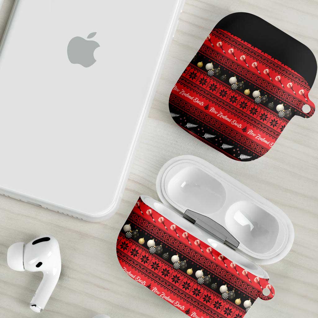 New Zealand Darts Christmas AirPods Case Merry Xmas Aotearoa Maori Red - Polynesian Pride