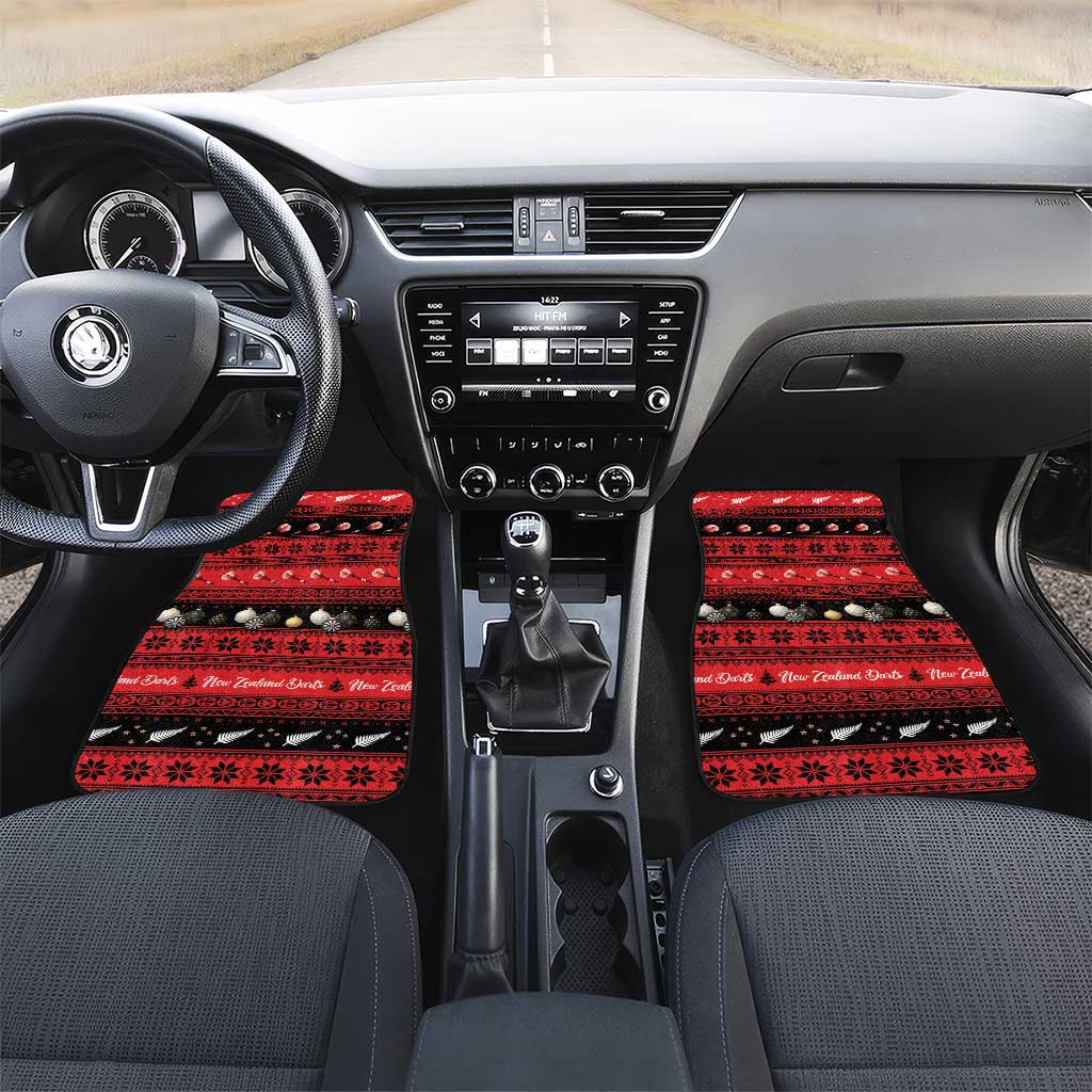 New Zealand Darts Christmas Car Mats Merry Xmas Aotearoa Maori Red - Polynesian Pride