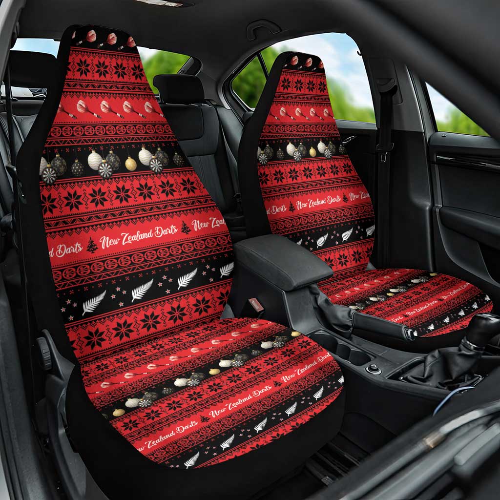 New Zealand Darts Christmas Car Seat Cover Merry Xmas Aotearoa Maori Red - Polynesian Pride
