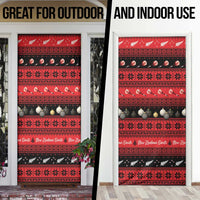 New Zealand Darts Christmas Door Cover Merry Xmas Aotearoa Maori Red - Polynesian Pride