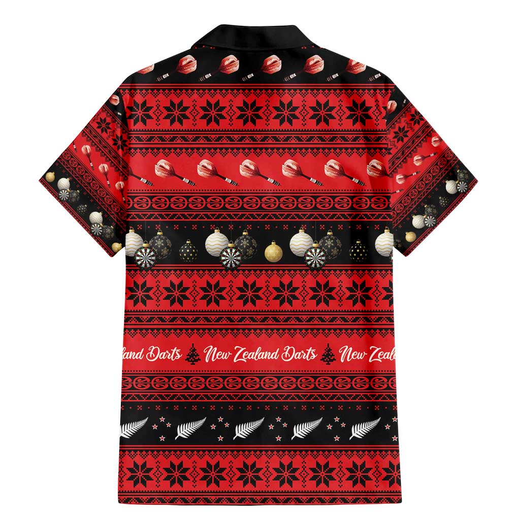 New Zealand Darts Christmas Family Matching Mermaid Dress and Hawaiian Shirt Merry Xmas Aotearoa Maori Red LT14 - Polynesian Pride
