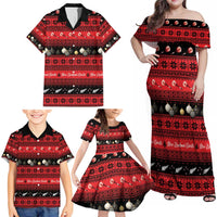 New Zealand Darts Christmas Family Matching Off Shoulder Maxi Dress and Hawaiian Shirt Merry Xmas Aotearoa Maori Red LT14 - Polynesian Pride