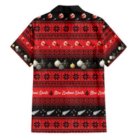 New Zealand Darts Christmas Family Matching Off Shoulder Short Dress and Hawaiian Shirt Merry Xmas Aotearoa Maori Red LT14 - Polynesian Pride
