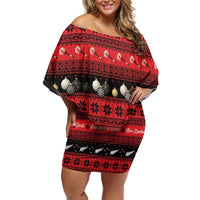 New Zealand Darts Christmas Family Matching Off Shoulder Short Dress and Hawaiian Shirt Merry Xmas Aotearoa Maori Red LT14 Mom's Dress Red - Polynesian Pride