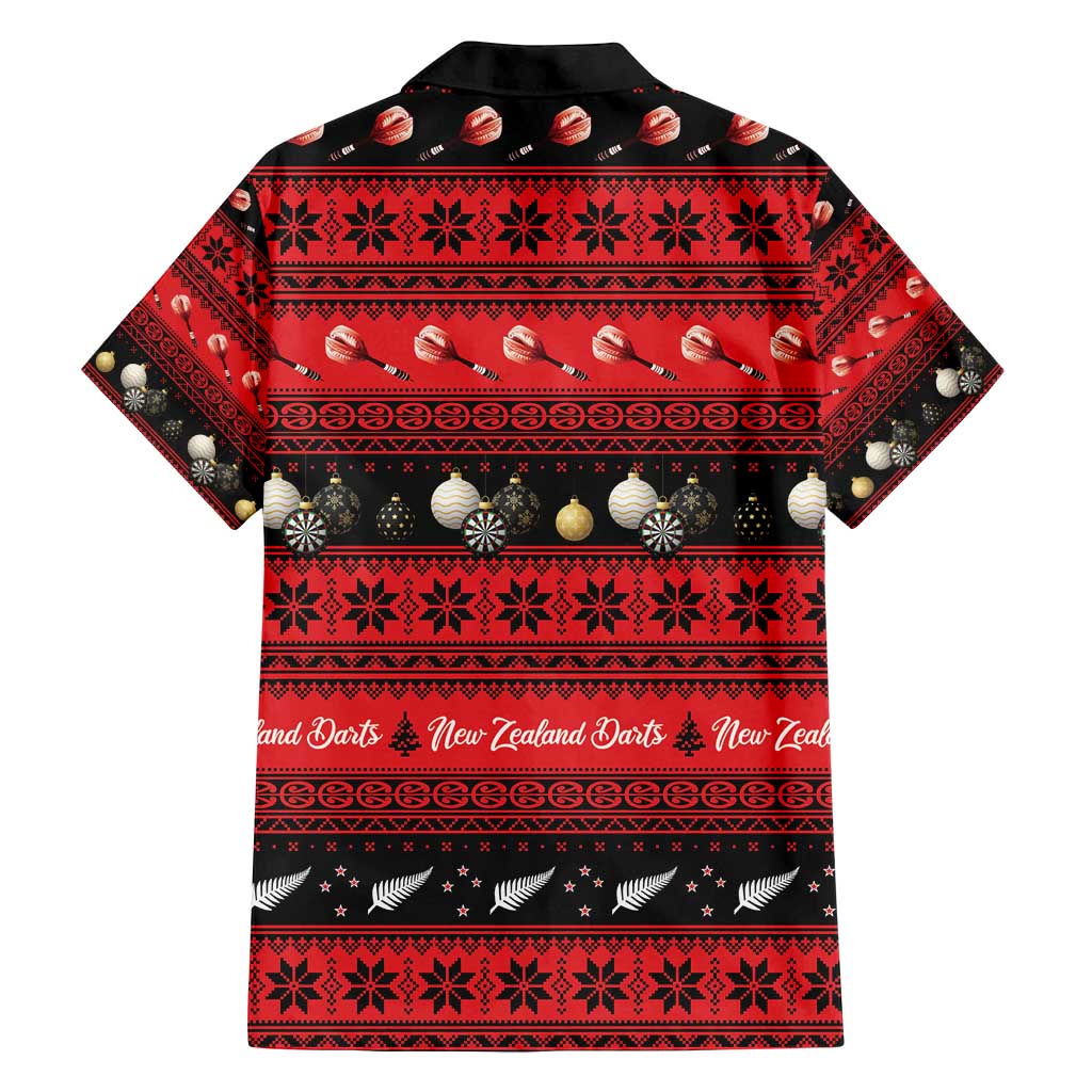 New Zealand Darts Christmas Family Matching Puletasi and Hawaiian Shirt Merry Xmas Aotearoa Maori Red LT14 - Polynesian Pride