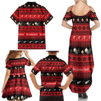 New Zealand Darts Christmas Family Matching Summer Maxi Dress and Hawaiian Shirt Merry Xmas Aotearoa Maori Red LT14 - Polynesian Pride