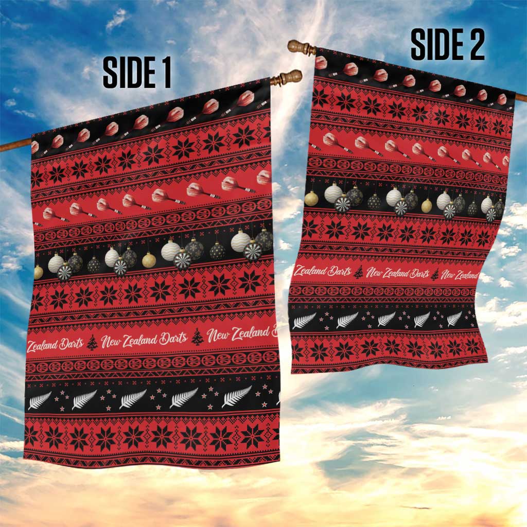 New Zealand Darts Christmas Garden Flag Merry Xmas Aotearoa Maori Red - Polynesian Pride