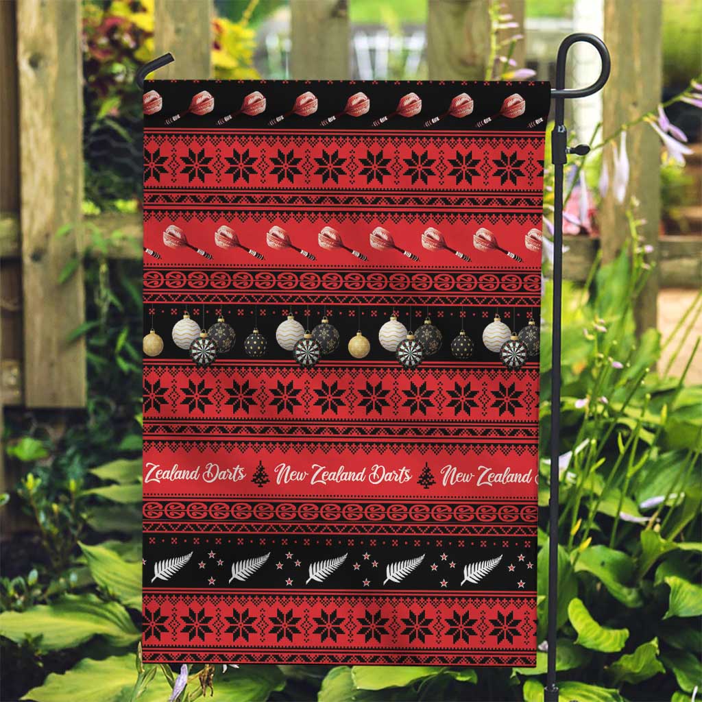 New Zealand Darts Christmas Garden Flag Merry Xmas Aotearoa Maori Red - Polynesian Pride