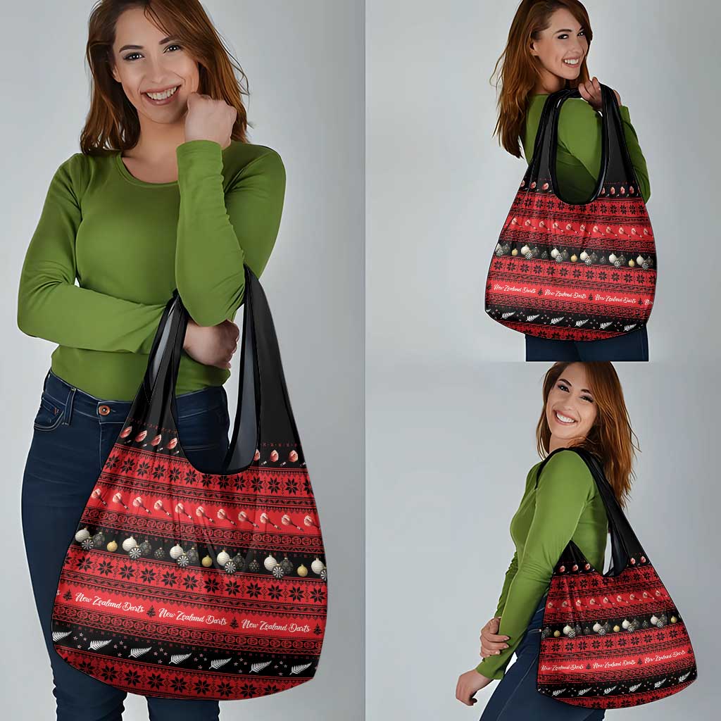 New Zealand Darts Christmas Grocery Bag Merry Xmas Aotearoa Maori Red - Polynesian Pride