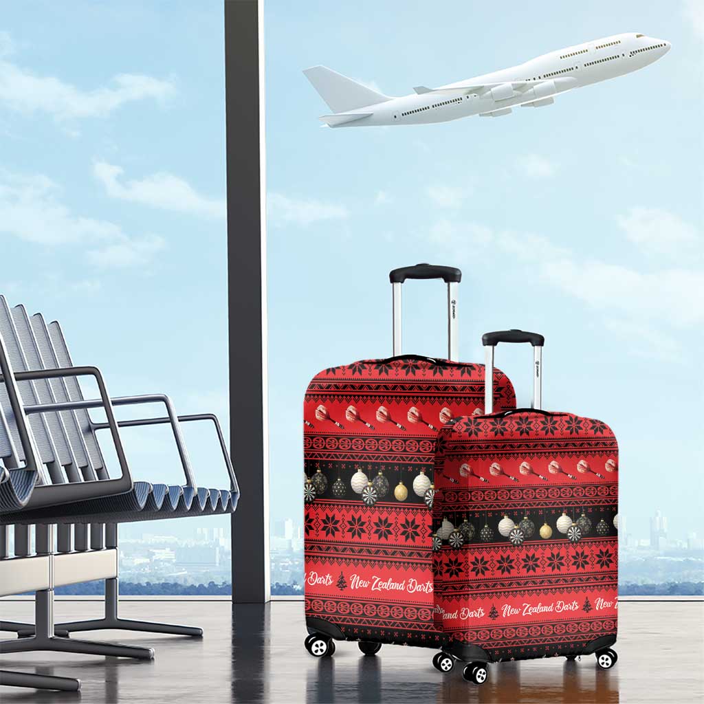 New Zealand Darts Christmas Luggage Cover Merry Xmas Aotearoa Maori Red - Polynesian Pride