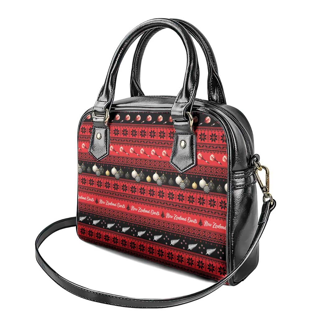 New Zealand Darts Christmas Shoulder Handbag Merry Xmas Aotearoa Maori Red - Polynesian Pride