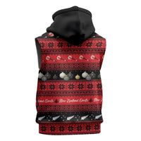 New Zealand Darts Christmas Sleeveless Zip Hoodie Merry Xmas Aotearoa Maori Red LT14 - Polynesian Pride