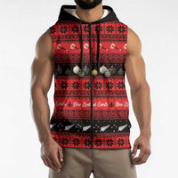 New Zealand Darts Christmas Sleeveless Zip Hoodie Merry Xmas Aotearoa Maori Red LT14 - Polynesian Pride