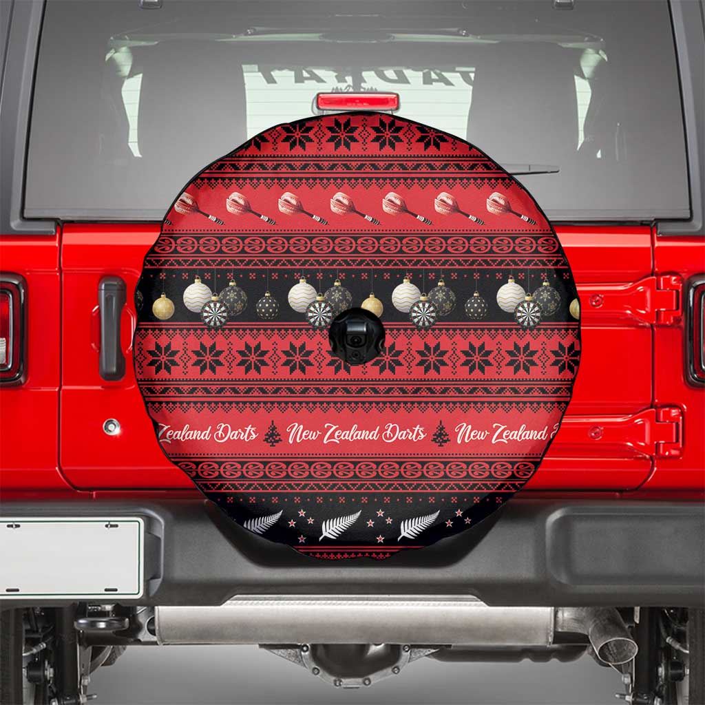 New Zealand Darts Christmas Spare Tire Cover Merry Xmas Aotearoa Maori Red - Polynesian Pride