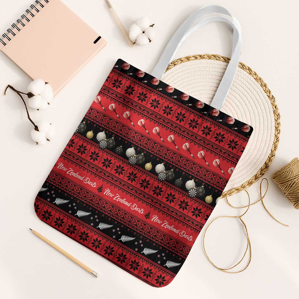 New Zealand Darts Christmas Tote Bag Merry Xmas Aotearoa Maori Red - Polynesian Pride