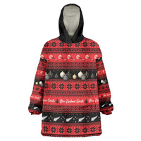 New Zealand Darts Christmas Wearable Blanket Hoodie Merry Xmas Aotearoa Maori Red LT14 One Size Red - Polynesian Pride