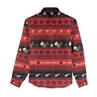 New Zealand Darts Christmas Women Casual Shirt Merry Xmas Aotearoa Maori Red LT14 - Polynesian Pride
