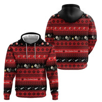 New Zealand Darts Christmas Zip Hoodie Merry Xmas Aotearoa Maori Red - Polynesian Pride