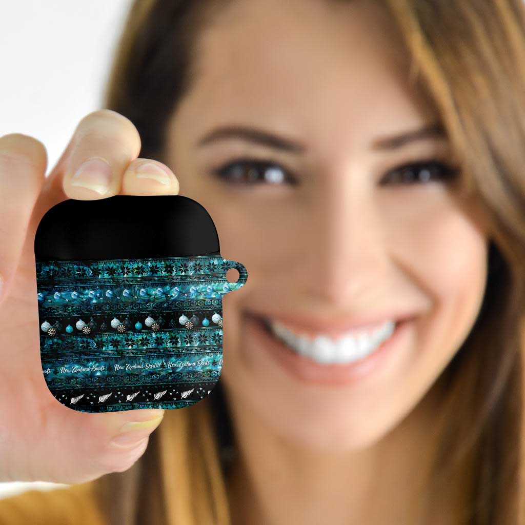 New Zealand Darts Christmas AirPods Case Merry Xmas Aotearoa Maori Paua Shell - Polynesian Pride
