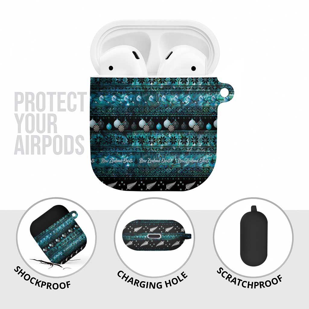 New Zealand Darts Christmas AirPods Case Merry Xmas Aotearoa Maori Paua Shell - Polynesian Pride