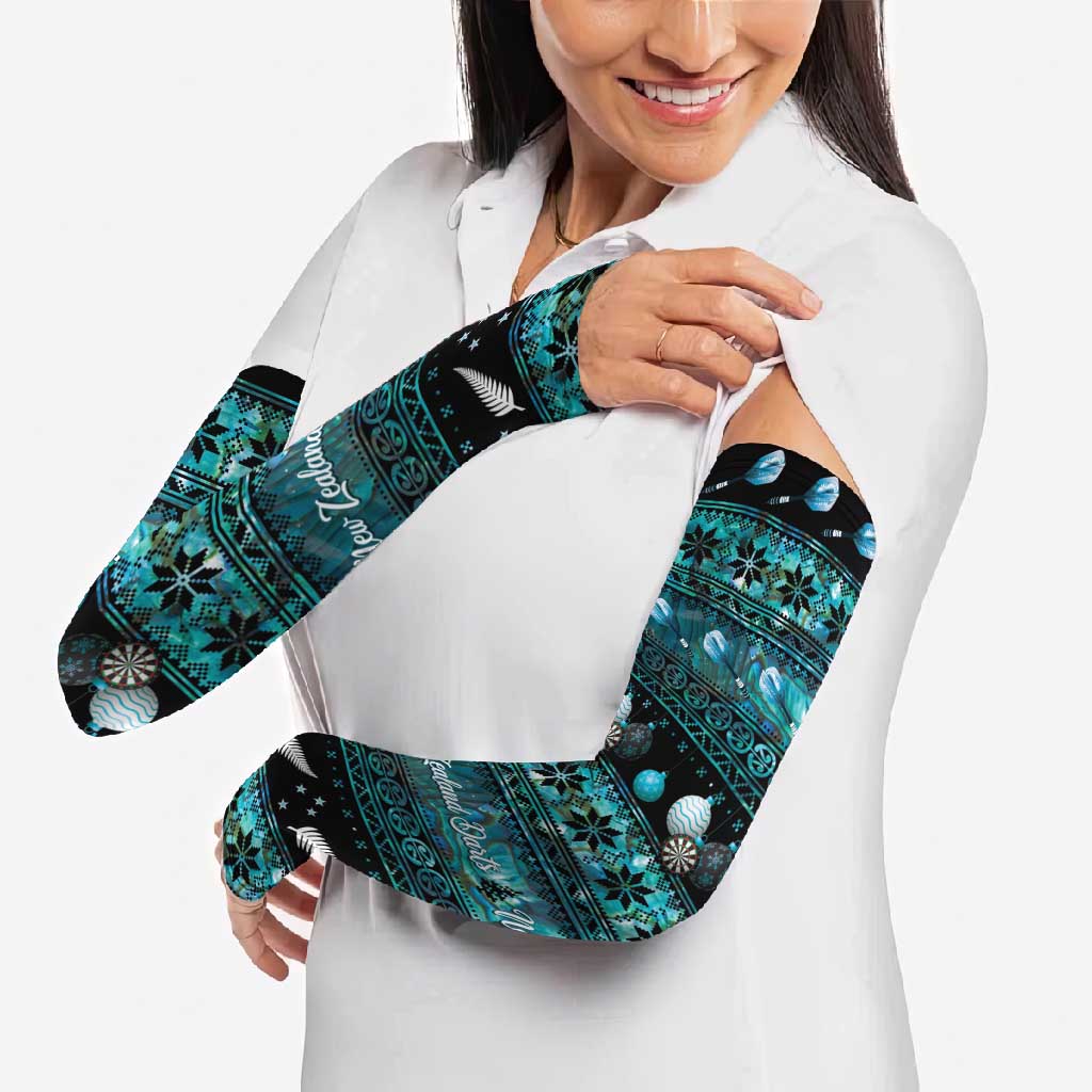 New Zealand Darts Christmas Arm Sleeves Merry Xmas Aotearoa Maori Paua Shell - Polynesian Pride