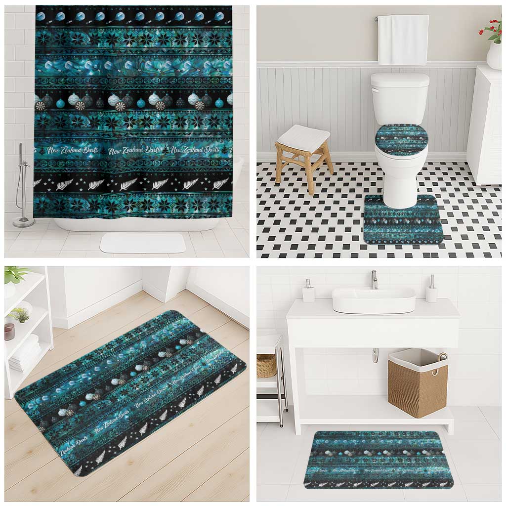 New Zealand Darts Christmas Bathroom Set Merry Xmas Aotearoa Maori Paua Shell - Polynesian Pride