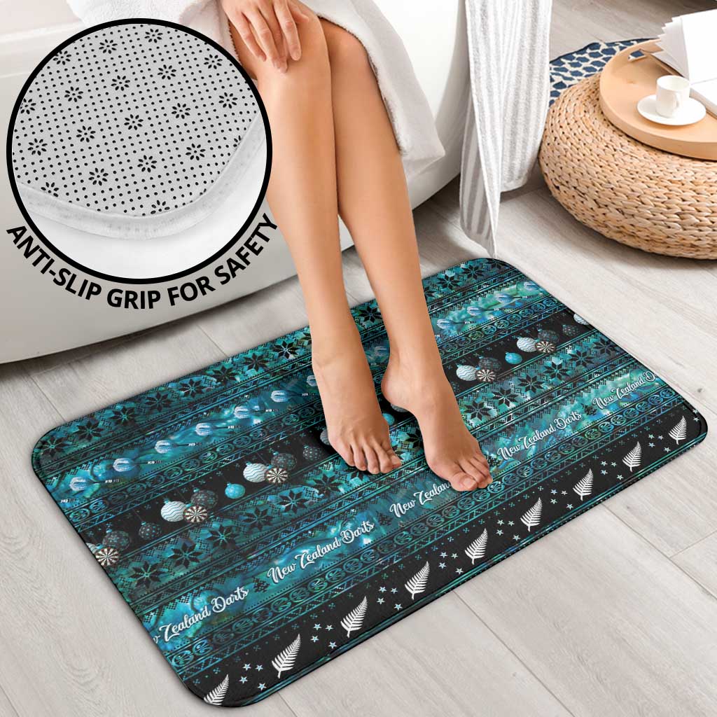 New Zealand Darts Christmas Bathroom Set Merry Xmas Aotearoa Maori Paua Shell - Polynesian Pride