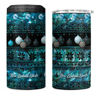 New Zealand Darts Christmas 4 in 1 Can Cooler Tumbler Merry Xmas Aotearoa Maori Paua Shell LT14 One Size: 16 oz Cyan - Polynesian Pride