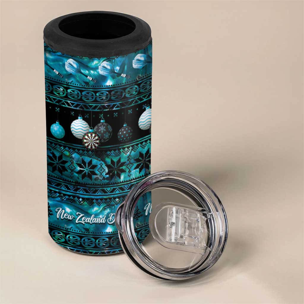 New Zealand Darts Christmas 4 in 1 Can Cooler Tumbler Merry Xmas Aotearoa Maori Paua Shell LT14 - Polynesian Pride