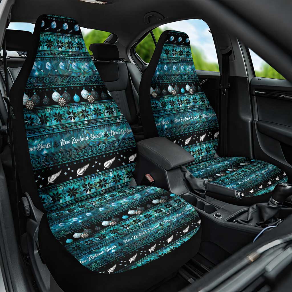 New Zealand Darts Christmas Car Seat Cover Merry Xmas Aotearoa Maori Paua Shell - Polynesian Pride
