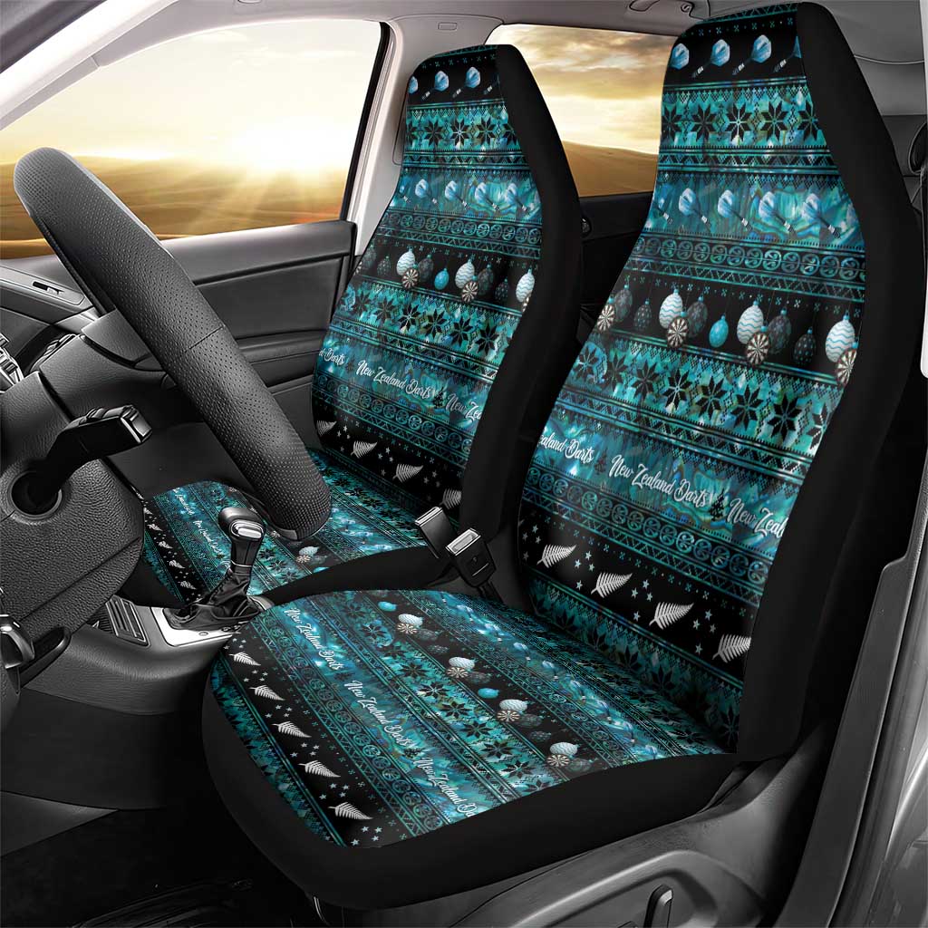 New Zealand Darts Christmas Car Seat Cover Merry Xmas Aotearoa Maori Paua Shell - Polynesian Pride