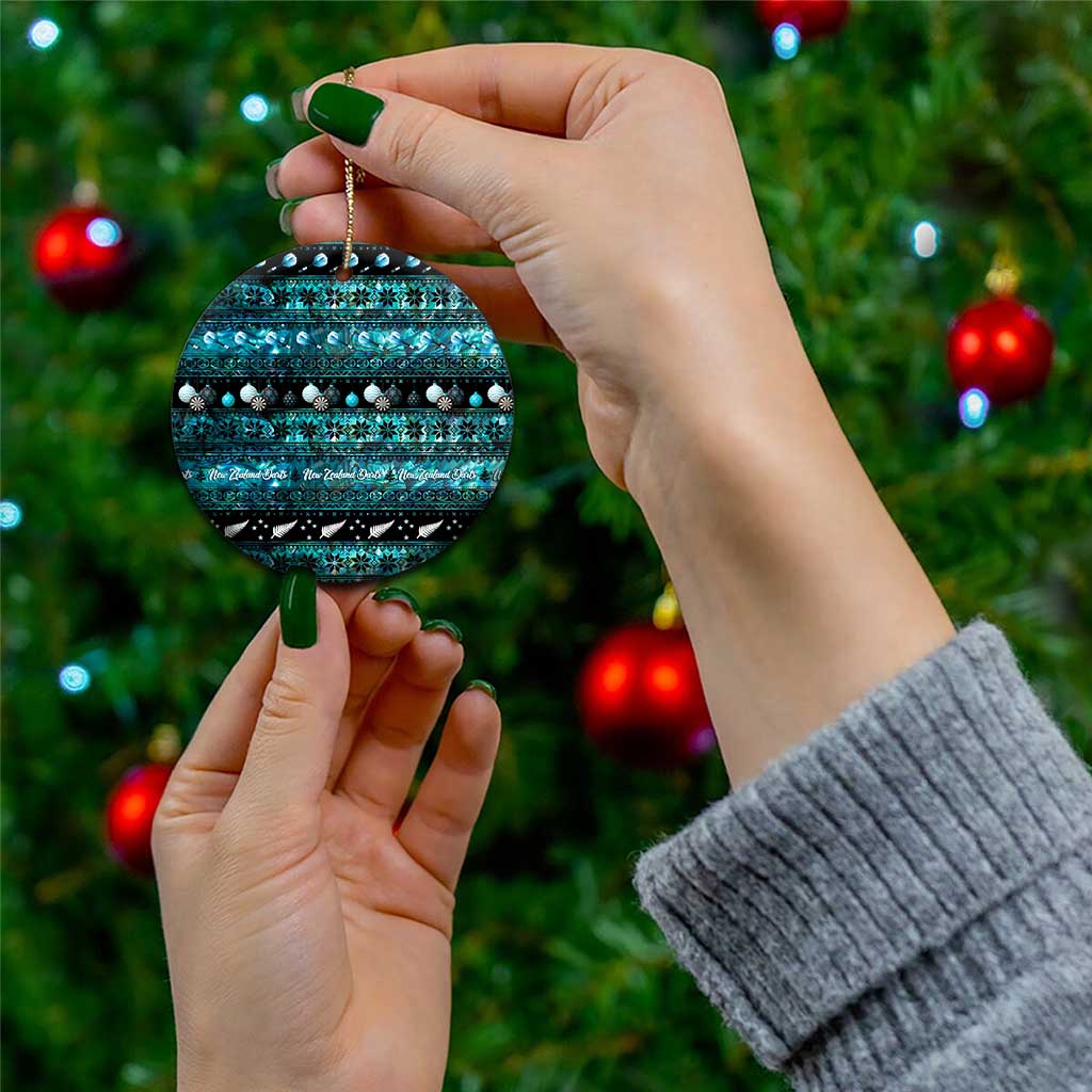 New Zealand Darts Christmas Ceramic Ornament Merry Xmas Aotearoa Maori Paua Shell - Polynesian Pride