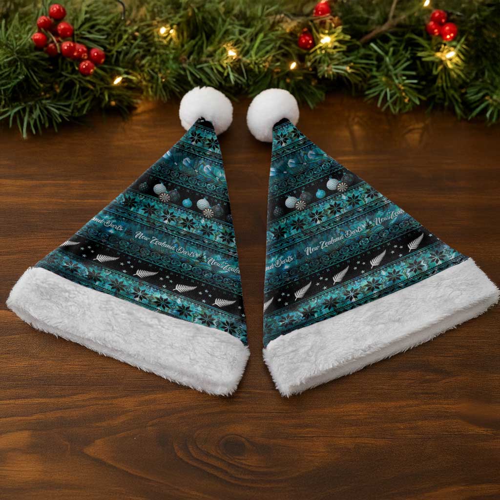 New Zealand Darts Christmas Santa Hat Merry Xmas Aotearoa Maori Paua Shell - Polynesian Pride
