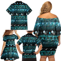 New Zealand Darts Christmas Family Matching Off Shoulder Short Dress and Hawaiian Shirt Merry Xmas Aotearoa Maori Paua Shell LT14 - Polynesian Pride
