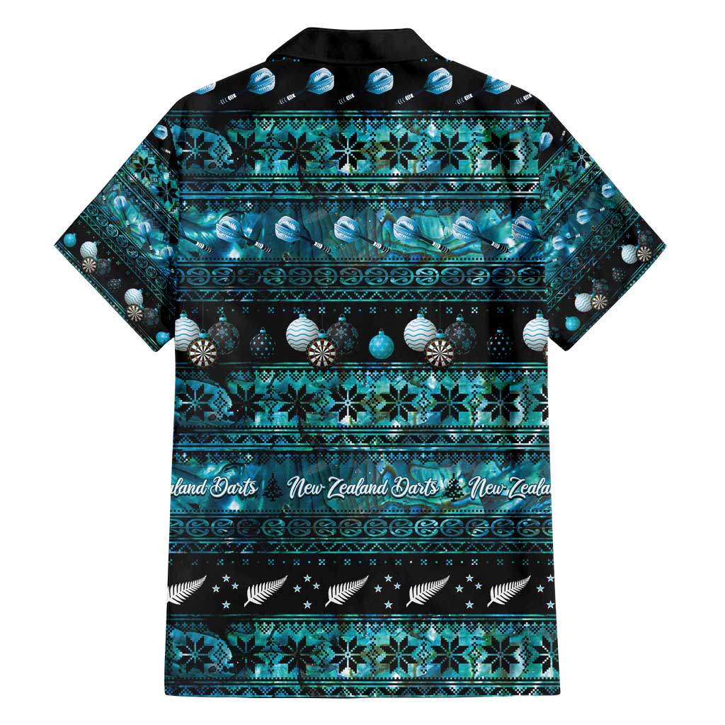 New Zealand Darts Christmas Family Matching Off Shoulder Short Dress and Hawaiian Shirt Merry Xmas Aotearoa Maori Paua Shell LT14 - Polynesian Pride