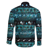 New Zealand Darts Christmas Family Matching Off Shoulder Short Dress and Hawaiian Shirt Merry Xmas Aotearoa Maori Paua Shell LT14 - Polynesian Pride