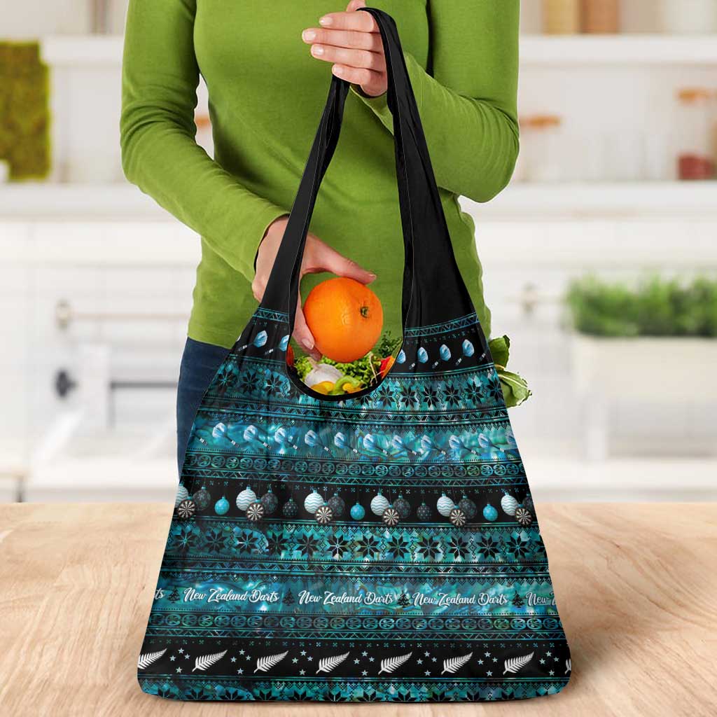New Zealand Darts Christmas Grocery Bag Merry Xmas Aotearoa Maori Paua Shell - Polynesian Pride