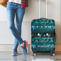 New Zealand Darts Christmas Luggage Cover Merry Xmas Aotearoa Maori Paua Shell - Polynesian Pride