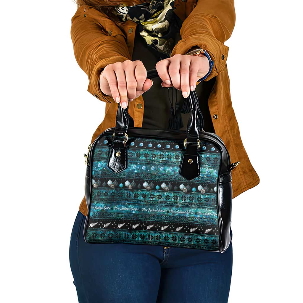 New Zealand Darts Christmas Shoulder Handbag Merry Xmas Aotearoa Maori Paua Shell - Polynesian Pride