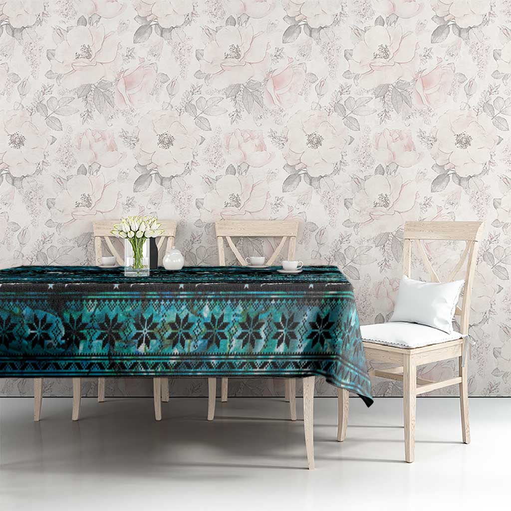 New Zealand Darts Christmas Tablecloth Merry Xmas Aotearoa Maori Paua Shell - Polynesian Pride