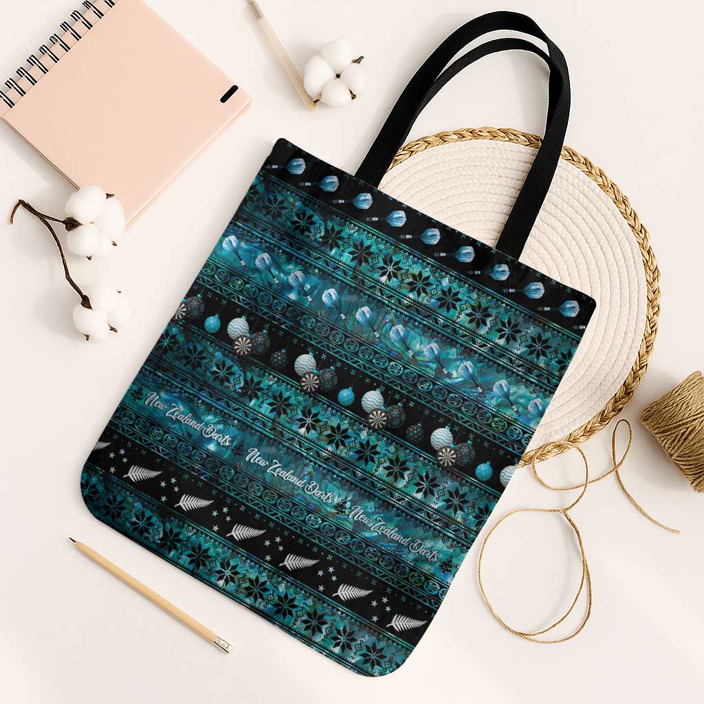 New Zealand Darts Christmas Tote Bag Merry Xmas Aotearoa Maori Paua Shell - Polynesian Pride