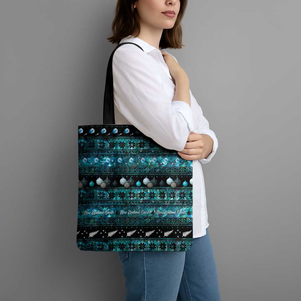 New Zealand Darts Christmas Tote Bag Merry Xmas Aotearoa Maori Paua Shell - Polynesian Pride