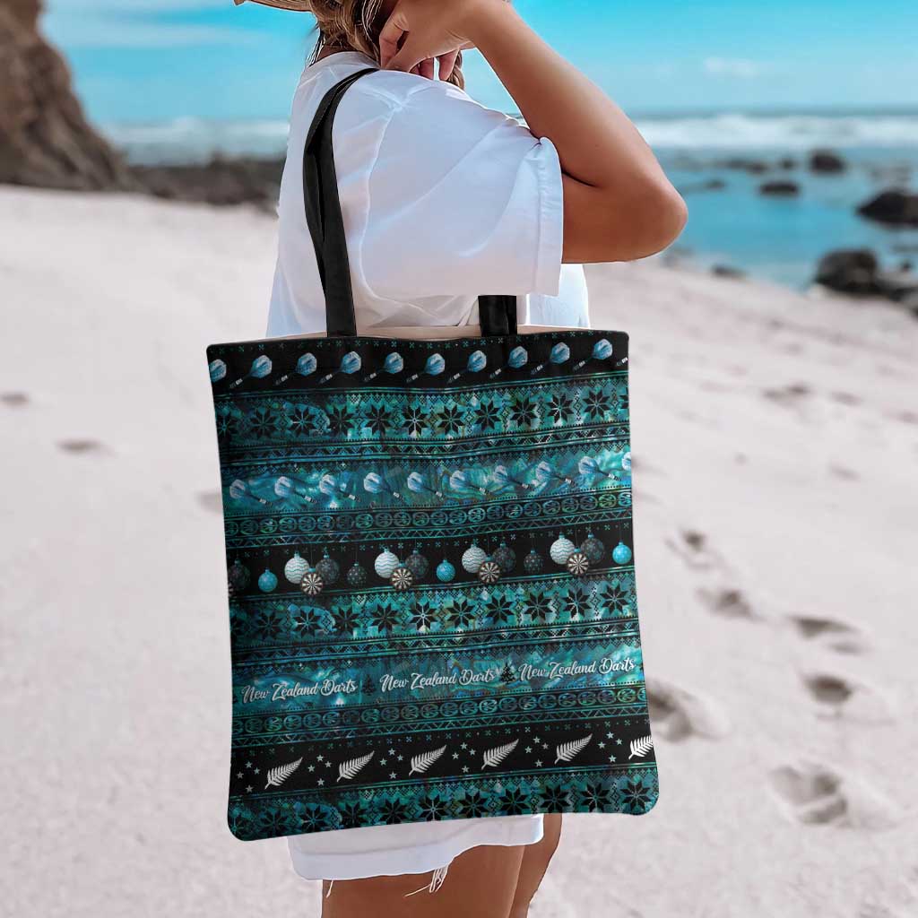 New Zealand Darts Christmas Tote Bag Merry Xmas Aotearoa Maori Paua Shell - Polynesian Pride