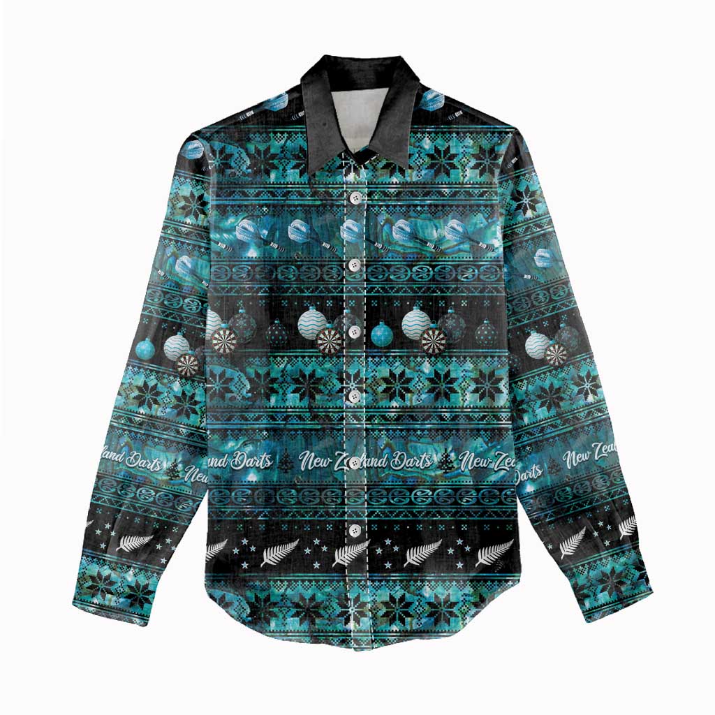 New Zealand Darts Christmas Women Casual Shirt Merry Xmas Aotearoa Maori Paua Shell LT14 - Polynesian Pride