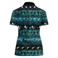 New Zealand Darts Christmas Women Polo Shirt Merry Xmas Aotearoa Maori Paua Shell LT14 - Polynesian Pride
