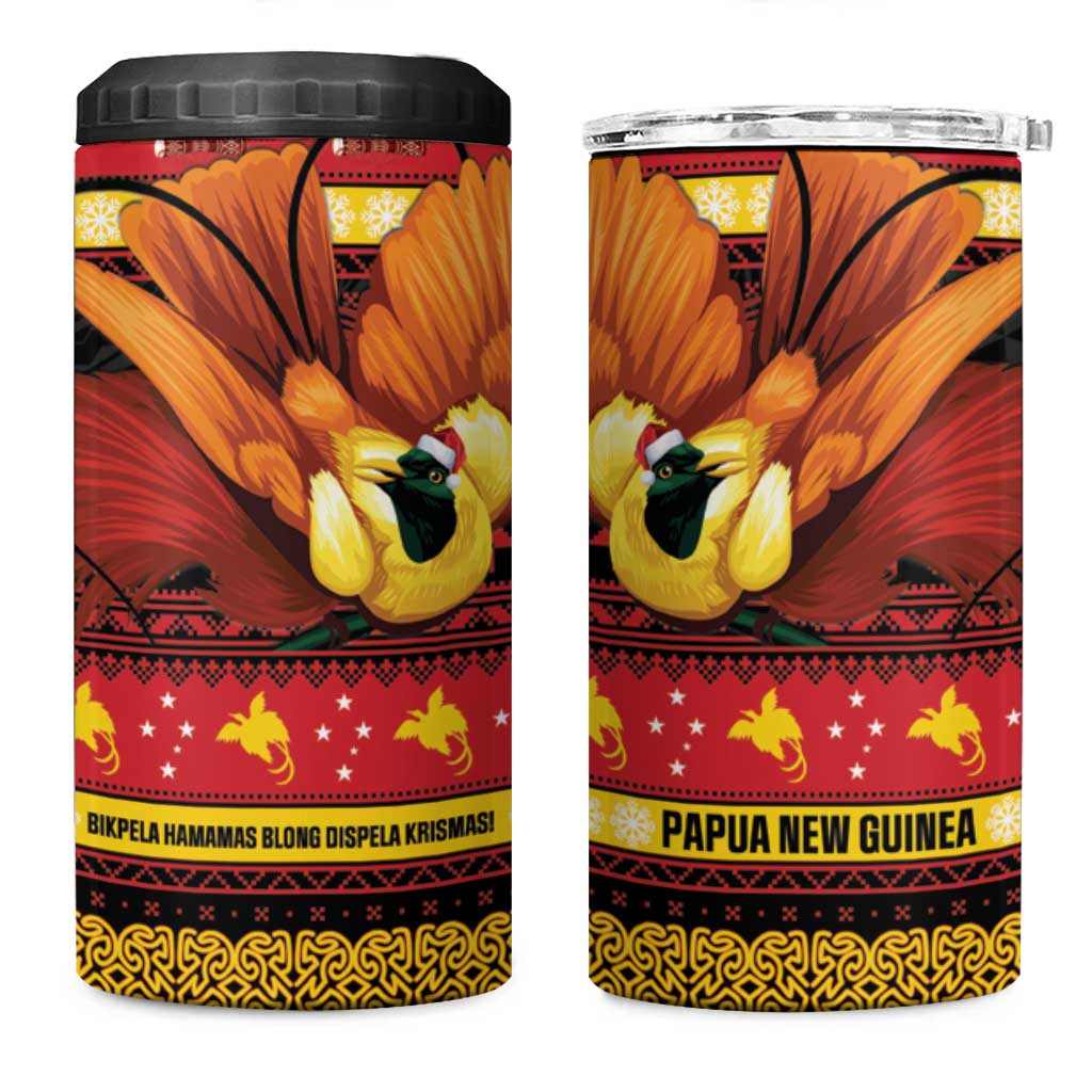 Papua New Guinea Christmas 4 in 1 Can Cooler Tumbler Bikpela hamamas blong dispela Krismas LT14 One Size: 16 oz Red - Polynesian Pride