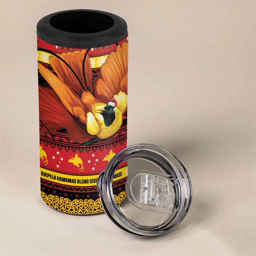 Papua New Guinea Christmas 4 in 1 Can Cooler Tumbler Bikpela hamamas blong dispela Krismas LT14 - Polynesian Pride