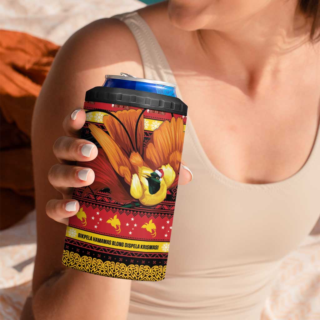 Papua New Guinea Christmas 4 in 1 Can Cooler Tumbler Bikpela hamamas blong dispela Krismas LT14 - Polynesian Pride