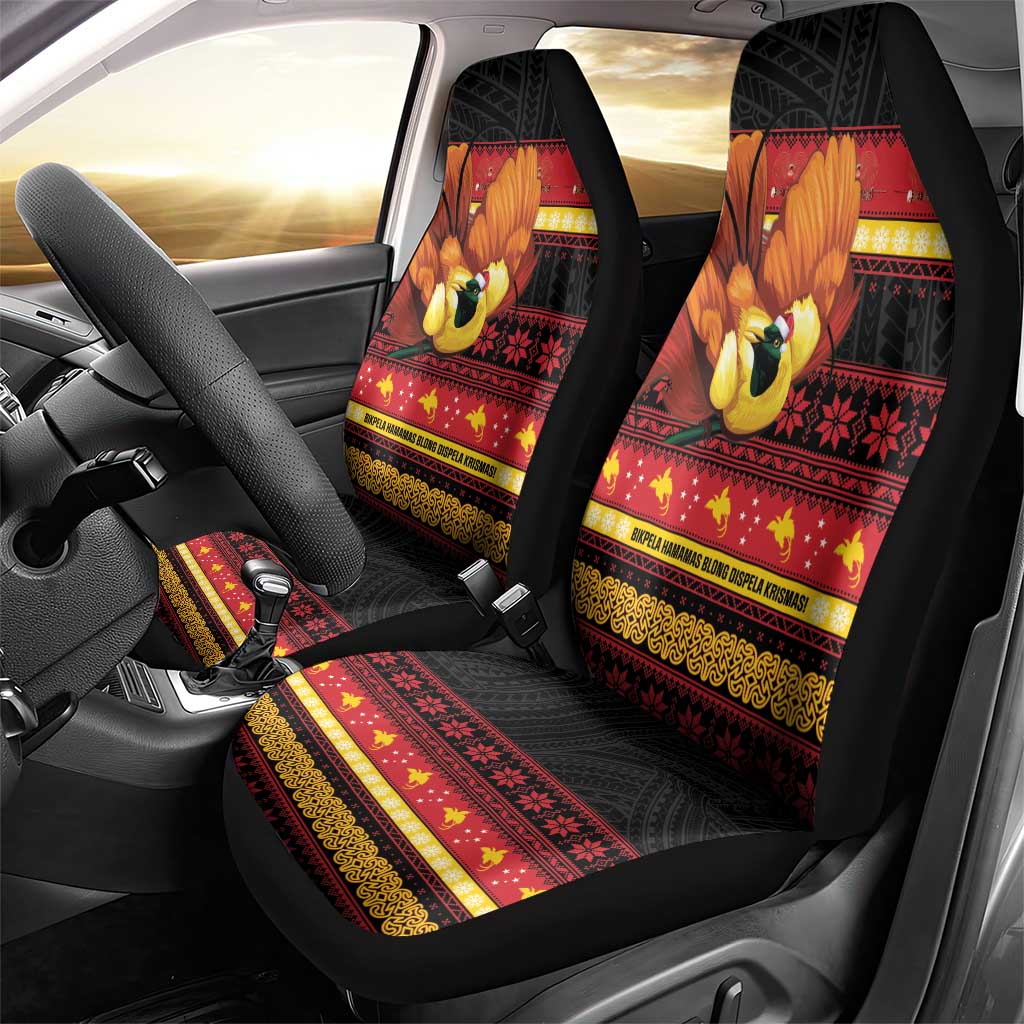 Papua New Guinea Christmas Car Seat Cover Bikpela hamamas blong dispela Krismas LT14 - Polynesian Pride