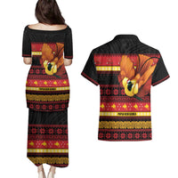 Papua New Guinea Christmas Couples Matching Puletasi and Hawaiian Shirt Bikpela hamamas blong dispela Krismas LT14 - Polynesian Pride
